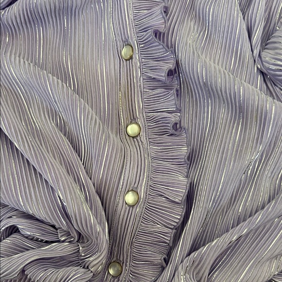 ROTATE Purple Ivy Pleated Mini Dress Ruffled - Picture 5 of 12